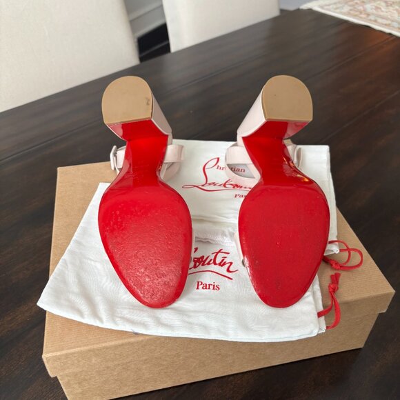 Christian Louboutin Miss Sabina 85mm Patent Leather Sandals Leche(beige) size 38 - Picture 7 of 7